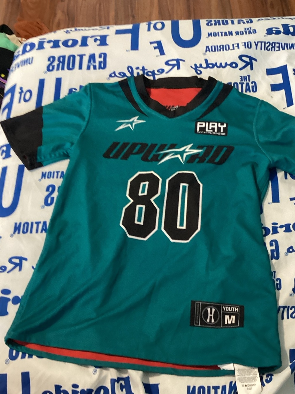 Youth Jersey Shirt - Teal with Black Accents, Size M